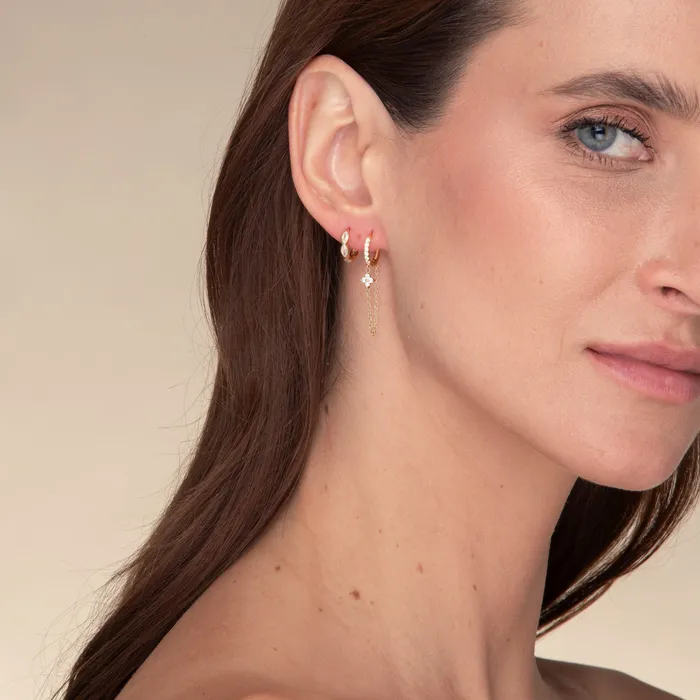 Clover Sapphire Dangling Huggie Earrings Camile Stone Earrings Clover Sapphire Dangling Huggie Earrings Camile Stone Earrings
