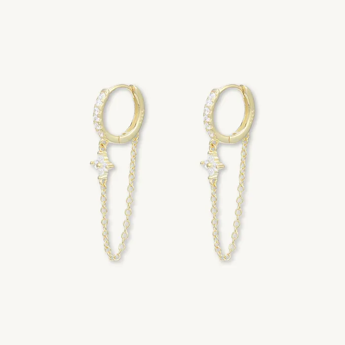 Clover Sapphire Dangling Huggie Earrings Camile Stone Earrings Clover Sapphire Dangling Huggie Earrings Camile Stone Earrings