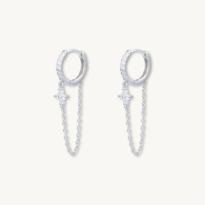 Clover Sapphire Dangling Huggie Earrings Camile Stone Earrings Clover Sapphire Dangling Huggie Earrings Camile Stone Earrings