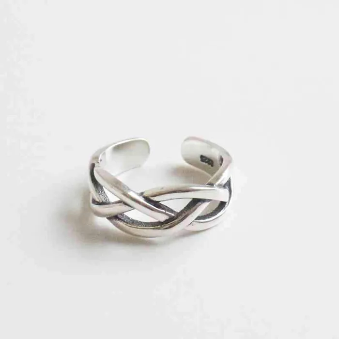 customjewelryan Rings 925 Sterling Silver Open Cuff Adjustable Wave Shape Rings Fashion Jewelry Gift for Women
