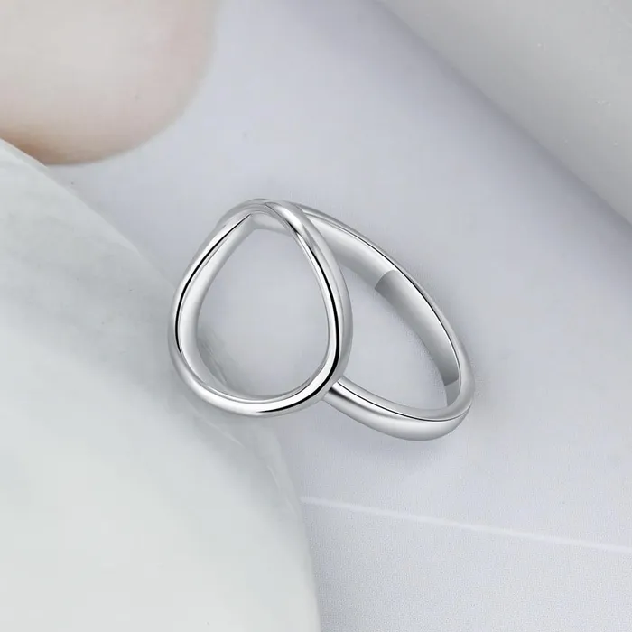 customjewelryan Rings 925 Sterling Silver Simple Style Hollow Round Rings for Women Trendy Minimalist Jewelry