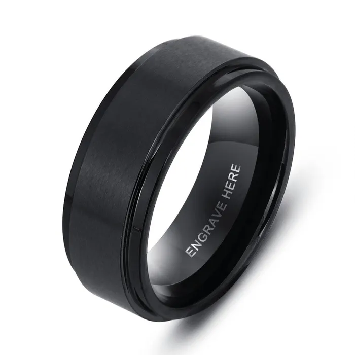 customjewelryan Rings Personalized Stainless Steel Name Engraved Ring Fashion Jewelry Gift for Men