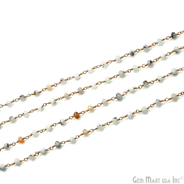 Dendorite Opal Jade 4mm Faceted Beads Gold Wire Wrapped Rosary GemMartUSA PreStyled Sets Dendorite Opal Jade 4mm Faceted Beads Gold Wire Wrapped Rosary GemMartUSA PreStyled Sets