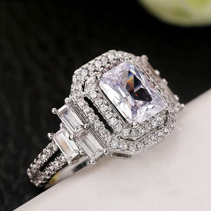 Diamond Ring Womens Engagement Ring Engagement Rings Womens Rings Emerald Engagement Ring Womens Emerald Rings Baguette Ring Minx London Rings