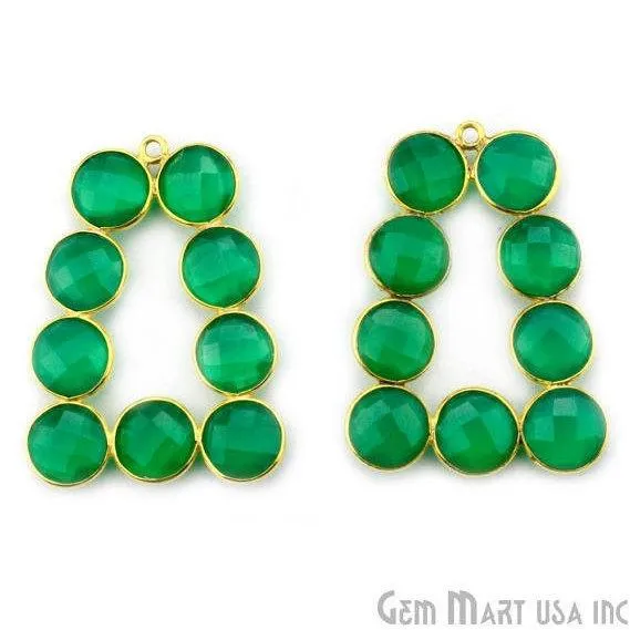DIY 36x27mm Gold Plated Bezel Gemstone Jewelry For Earring 1PC GemMartUSA Earrings