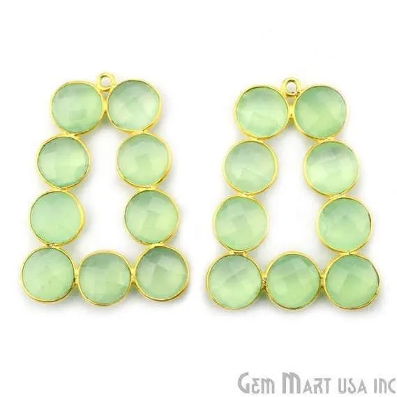 DIY 36x27mm Gold Plated Bezel Gemstone Jewelry For Earring 1PC GemMartUSA Earrings