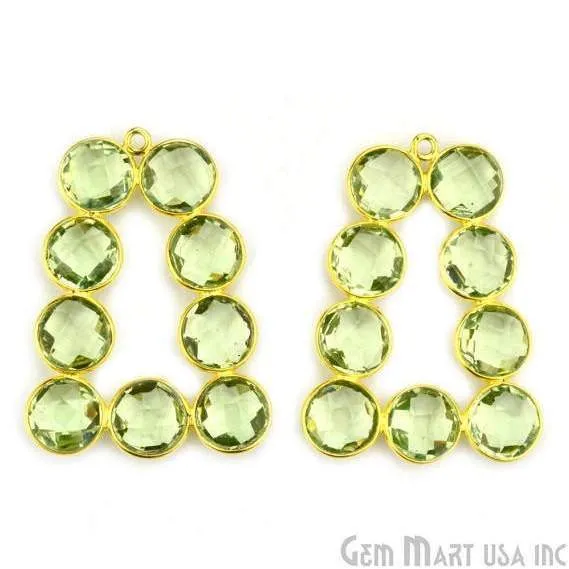 DIY 36x27mm Gold Plated Bezel Gemstone Jewelry For Earring 1PC GemMartUSA Earrings