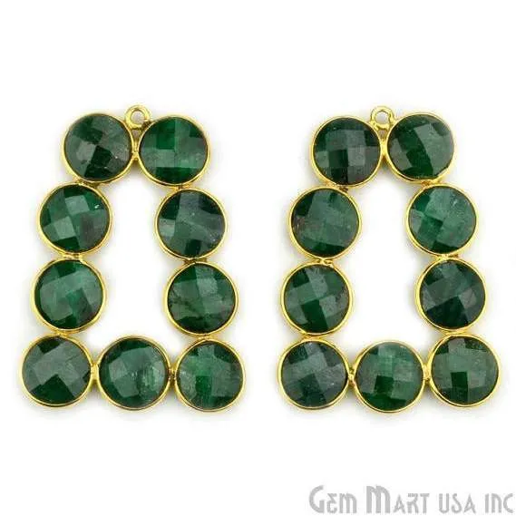 DIY 36x27mm Gold Plated Bezel Gemstone Jewelry For Earring 1PC GemMartUSA Earrings