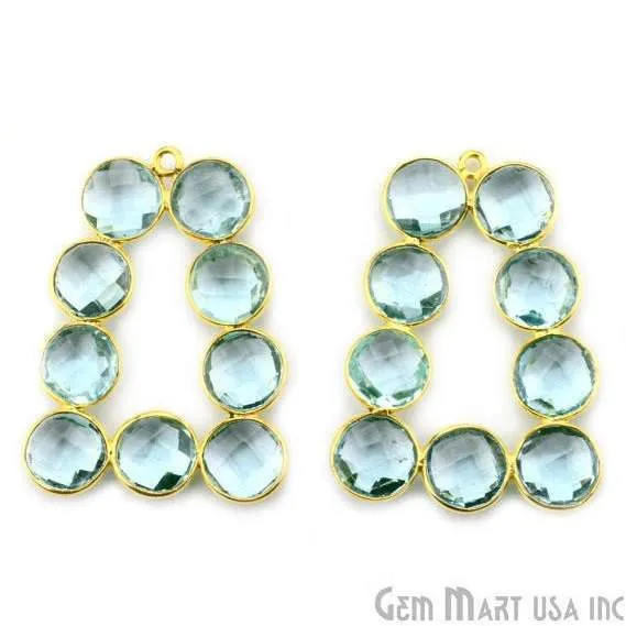 DIY 36x27mm Gold Plated Bezel Gemstone Jewelry For Earring 1PC GemMartUSA Earrings