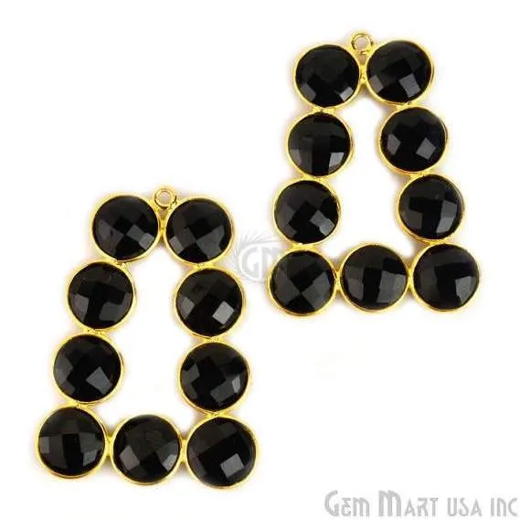 DIY 36x27mm Gold Plated Bezel Gemstone Jewelry For Earring 1PC GemMartUSA Earrings