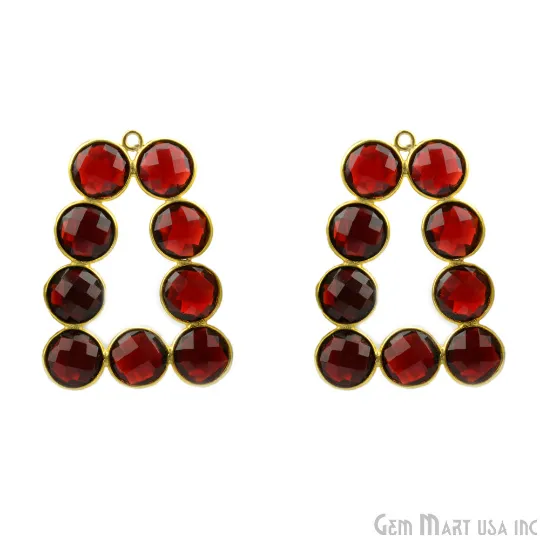 DIY 36x27mm Gold Plated Bezel Gemstone Jewelry For Earring 1PC GemMartUSA Earrings