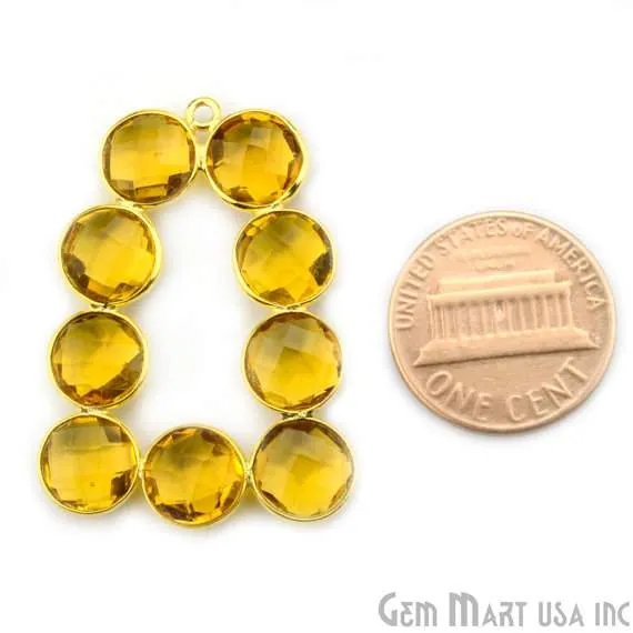 DIY 36x27mm Gold Plated Bezel Gemstone Jewelry For Earring 1PC GemMartUSA Earrings