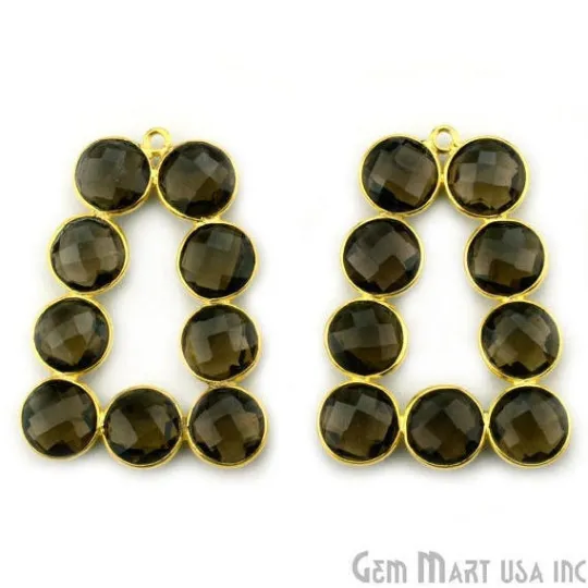 DIY 36x27mm Gold Plated Bezel Gemstone Jewelry For Earring 1PC GemMartUSA Earrings
