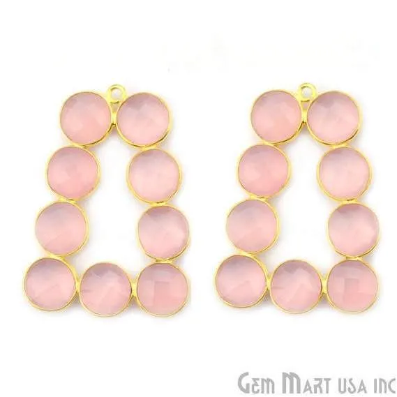 DIY 36x27mm Gold Plated Bezel Gemstone Jewelry For Earring 1PC GemMartUSA Earrings