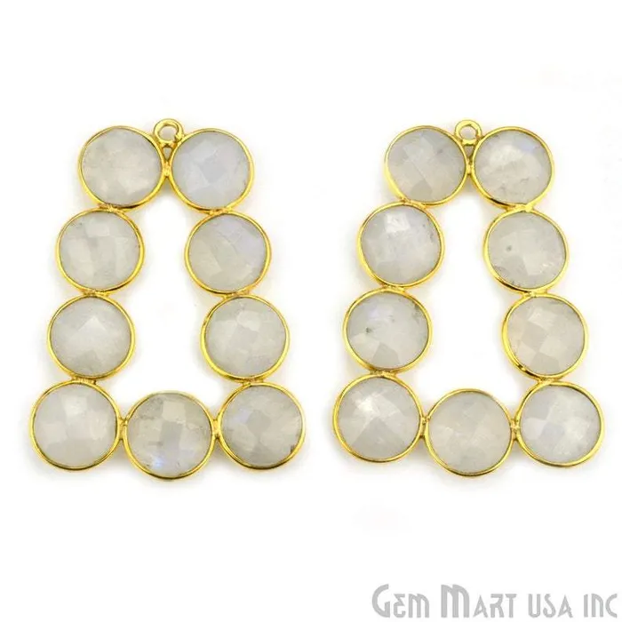 DIY 36x27mm Gold Plated Bezel Gemstone Jewelry For Earring 1PC GemMartUSA Earrings