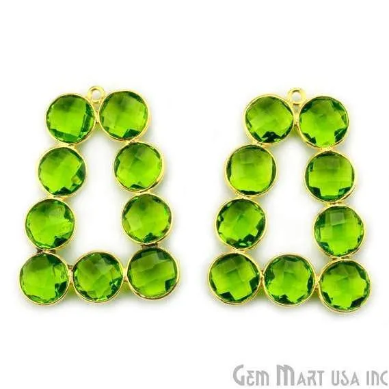 DIY 36x27mm Gold Plated Bezel Gemstone Jewelry For Earring 1PC GemMartUSA Earrings