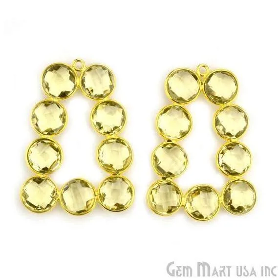DIY 36x27mm Gold Plated Bezel Gemstone Jewelry For Earring 1PC GemMartUSA Earrings