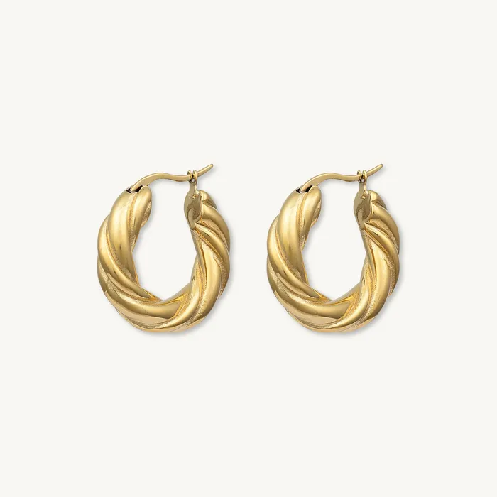 Earrings Camile Stone Amalia Twist Hoop Earrings