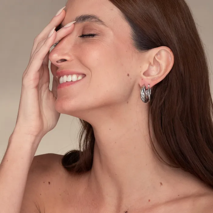 Earrings Camile Stone Amalia Twist Hoop Earrings