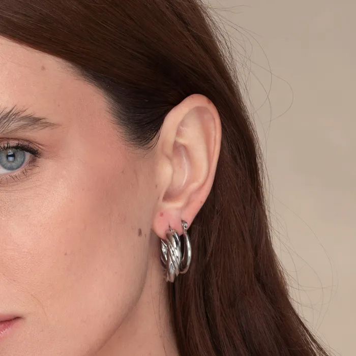 Earrings Camile Stone Amalia Twist Hoop Earrings