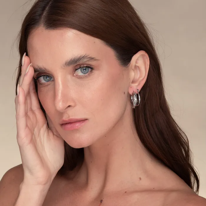Earrings Camile Stone Amalia Twist Hoop Earrings