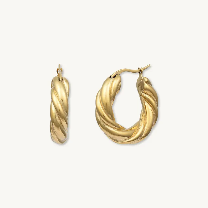 Earrings Camile Stone Amalia Twist Hoop Earrings