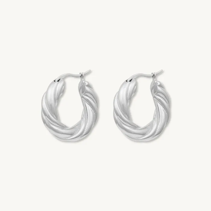 Earrings Camile Stone Amalia Twist Hoop Earrings