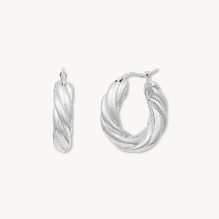 Earrings Camile Stone Amalia Twist Hoop Earrings