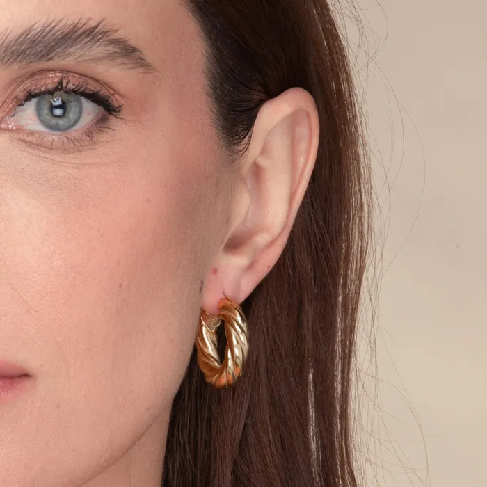 Earrings Camile Stone Amalia Twist Hoop Earrings