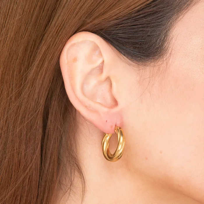 Earrings Camile Stone Amalia Twist Hoop Earrings