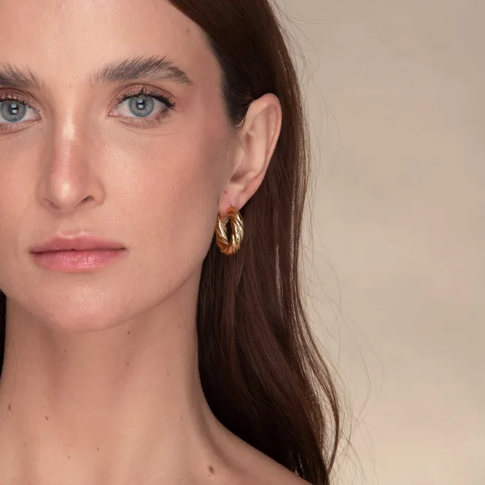 Earrings Camile Stone Amalia Twist Hoop Earrings