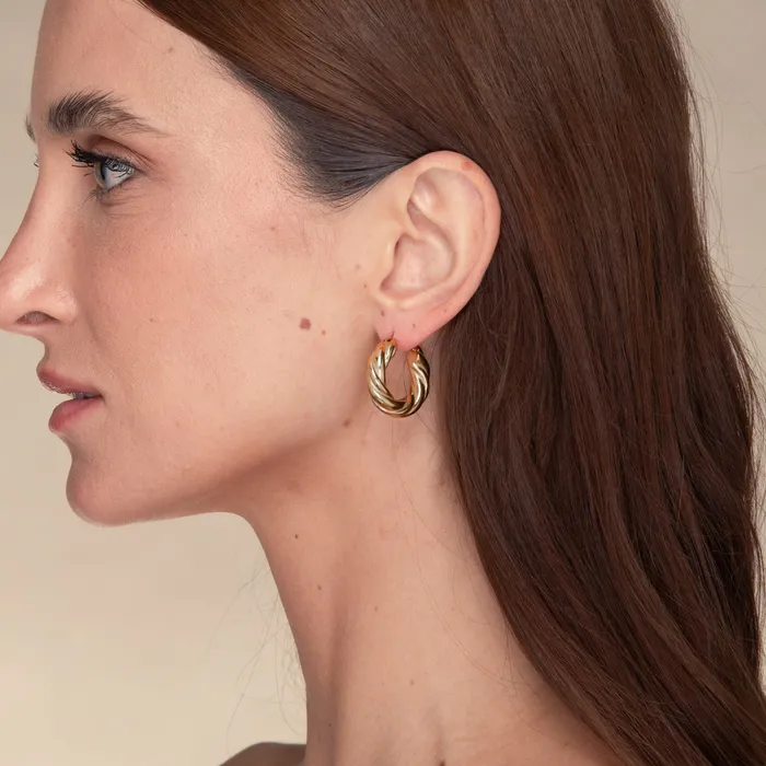 Earrings Camile Stone Amalia Twist Hoop Earrings