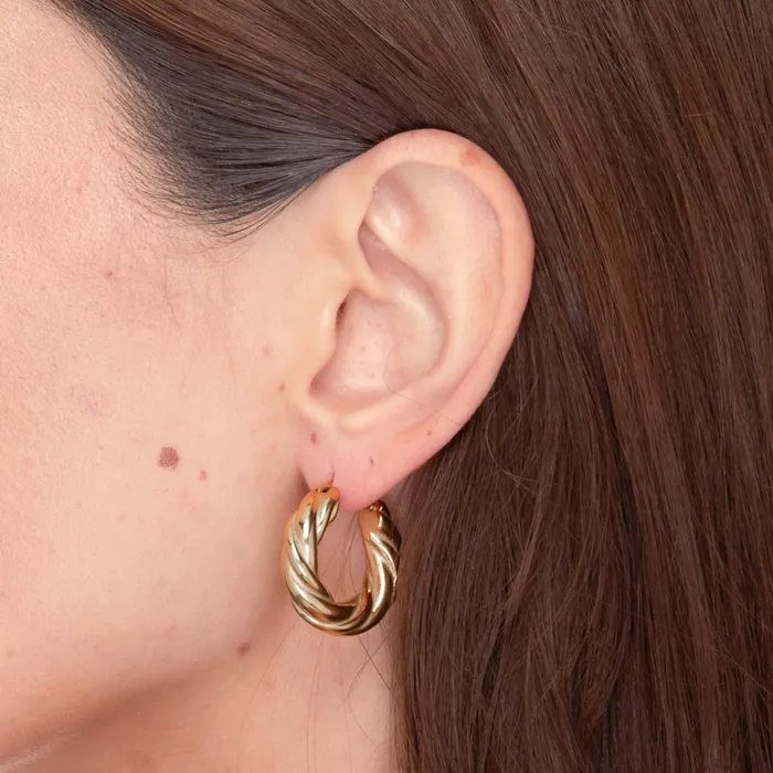 Earrings Camile Stone Amalia Twist Hoop Earrings