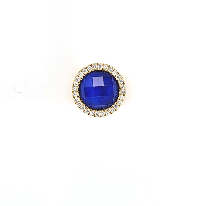 Earrings Doves 18k Yellow Gold Lapis Diamond Stud Earrings I6838