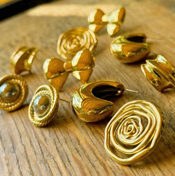 Earrings Ellison and Young Puffy Golden Bow Stud Earrings