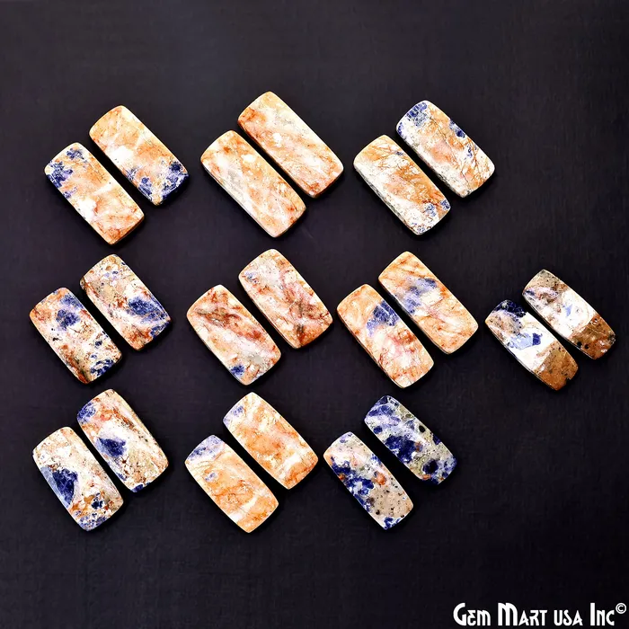 Earrings GemMartUSA Sodalite Octagon 30x13mm Loose Gemstone For Earring Pair