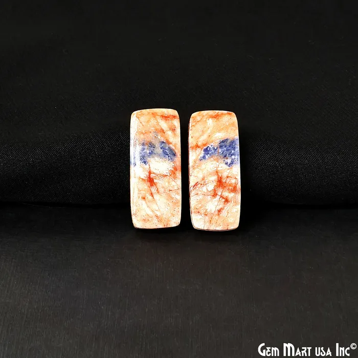 Earrings GemMartUSA Sodalite Octagon 30x13mm Loose Gemstone For Earring Pair