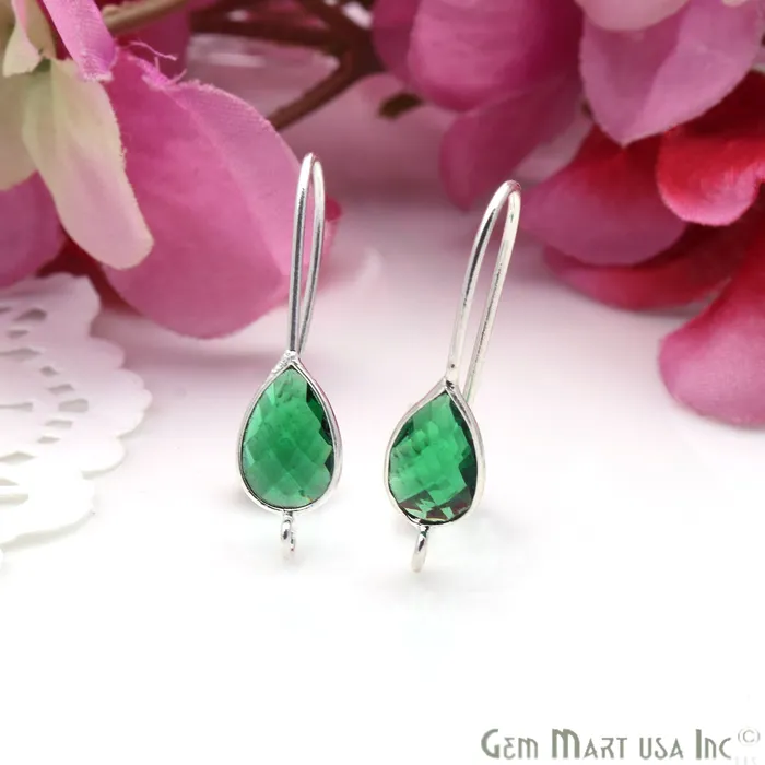 Earrings GemmartUSA Teardrop Loop Connector Silver Plated Hook Earring Earrings GemmartUSA Teardrop Loop Connector Silver Plated Hook Earring
