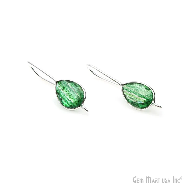Earrings GemmartUSA Teardrop Loop Connector Silver Plated Hook Earring Earrings GemmartUSA Teardrop Loop Connector Silver Plated Hook Earring