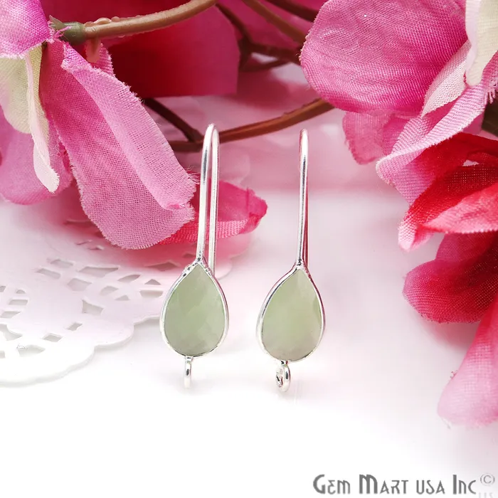 Earrings GemmartUSA Teardrop Loop Connector Silver Plated Hook Earring Earrings GemmartUSA Teardrop Loop Connector Silver Plated Hook Earring