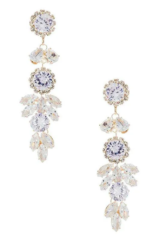Earrings LA Jewelry Plaza CZ Mix Crystal Iconic Chandelier Earrings
