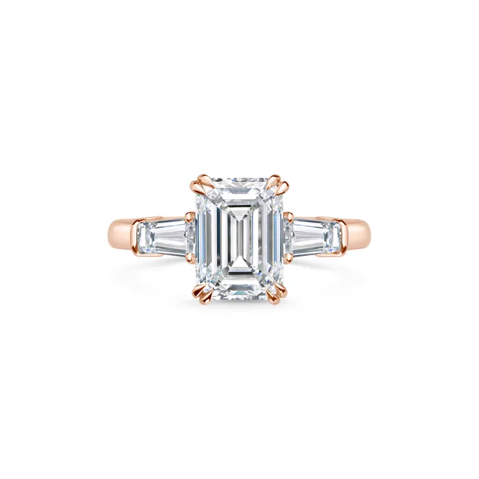 Earrings LEO MATHILD SOFIA emerald cut rose gold