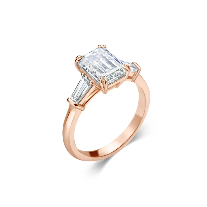 Earrings LEO MATHILD SOFIA emerald cut rose gold
