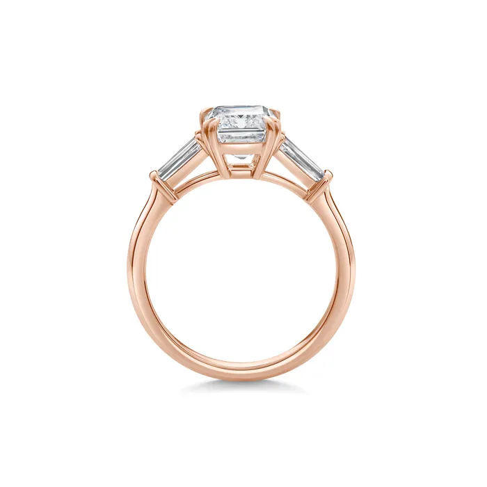 Earrings LEO MATHILD SOFIA emerald cut rose gold
