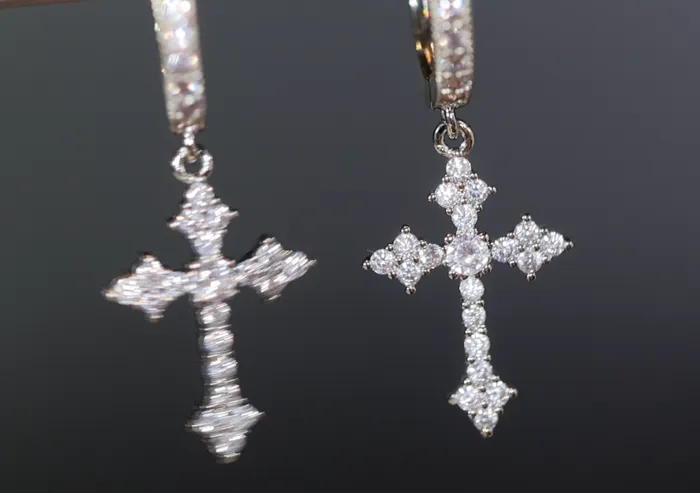 Earrings Mens Cross Earrings Cross Earrings Men Diamond Earrings Dangle Earrings Cross Earrings Cross Dangle Earrings Iced Out Earrings Lab Diamonds London