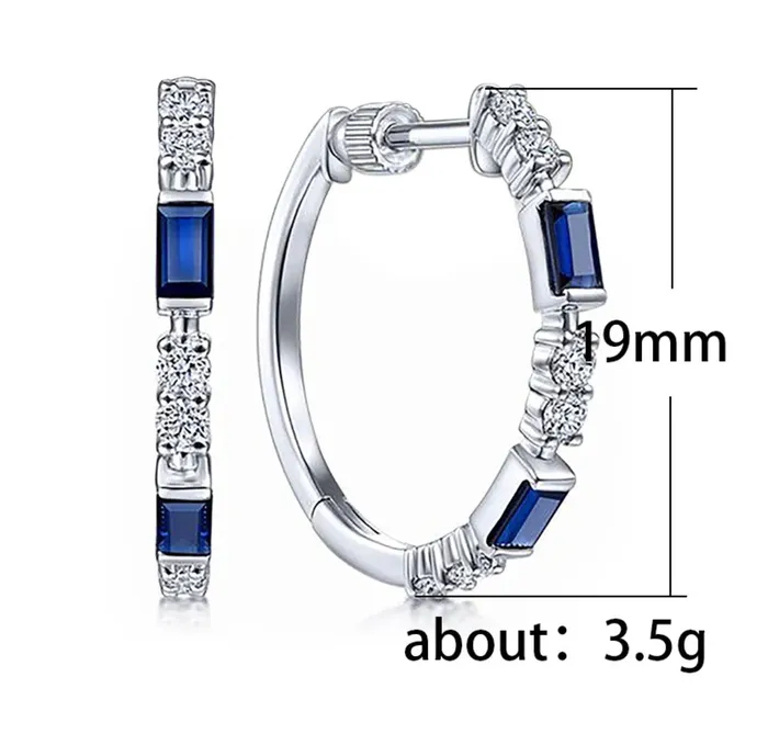 Earrings Minx London Blue Diamond Hoop Earrings Blue Diamond Earrings Sapphire Earrings Hoop Earrings Sapphire Blue Earrings Womens Diamond Earrings