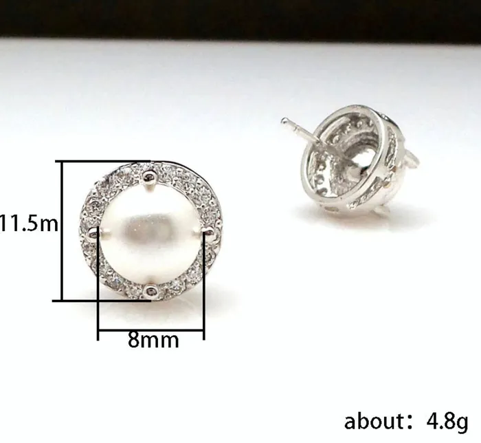 Earrings Pearl Earrings Diamond Pearl Ear Studs Womens Pearl Earrings Pearl earrings with Diamonds Womens Diamond Earrings Pearl Ear Studs Minx London