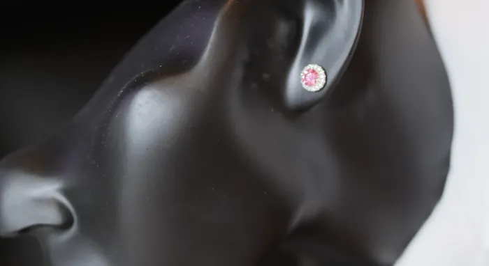 Earrings Pink Moissanite Diamond Ear Studs Pink Diamond Ear Studs Lab Diamonds London
