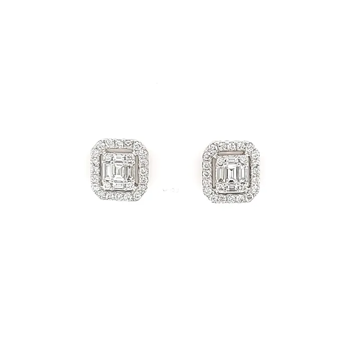 Earrings Wilkerson Assoc 14k White Gold Diamond Cluster Stud Earrings I6793 Earrings Wilkerson Assoc 14k White Gold Diamond Cluster Stud Earrings I6793