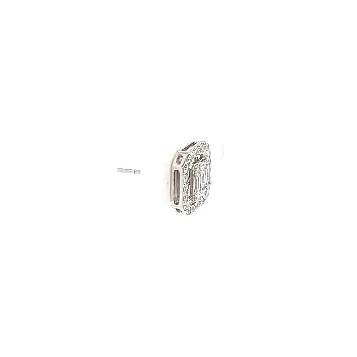 Earrings Wilkerson Assoc 14k White Gold Diamond Cluster Stud Earrings I6793